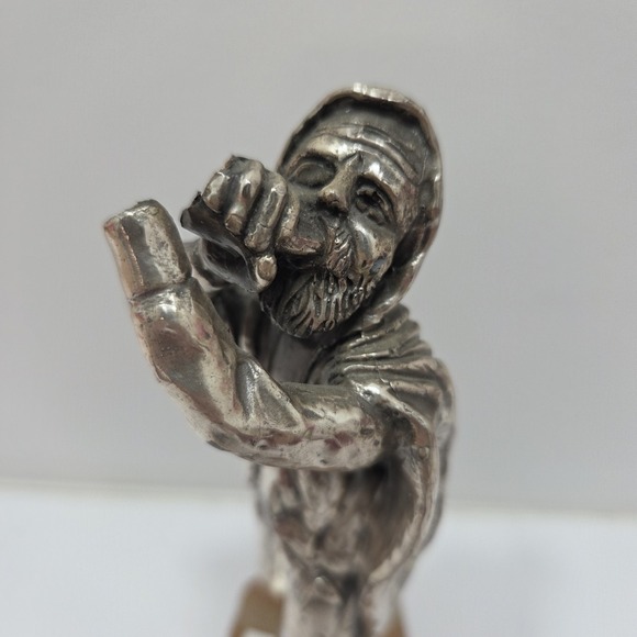 Vintage A. Kedem Israel 925 Blowing Horn Figurine On Base 8.75" Rare Broken - Picture 2 of 11